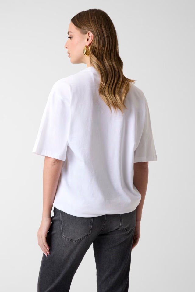 Guess Aşırı Boyutta Logo Tişörtü Beyaz