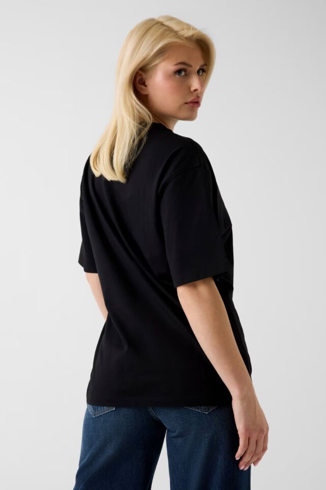 Guess Aşırı Boyutta Logo Tişörtü Siyah
