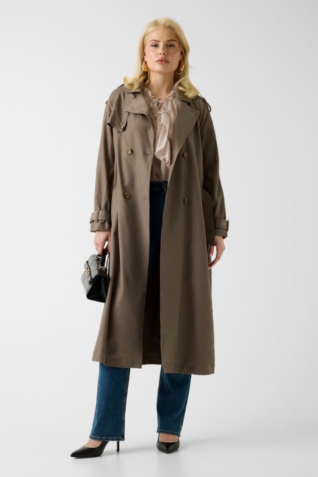 Guess Klasik Kahverengi Trençkot Kahverengi