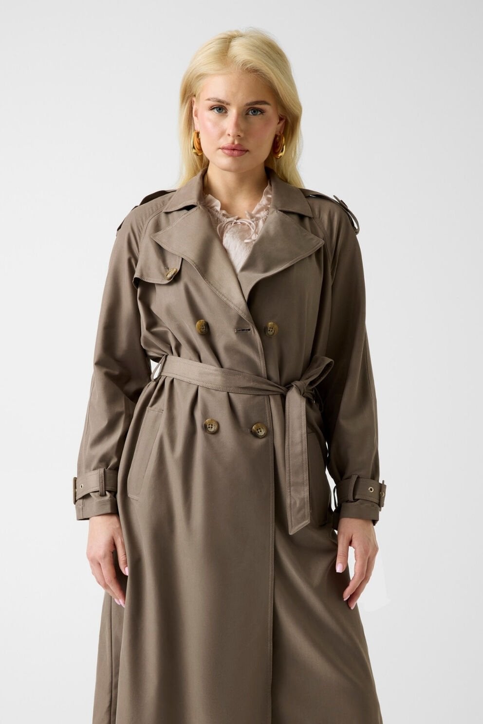 Guess Klasik Kahverengi Trençkot Kahverengi