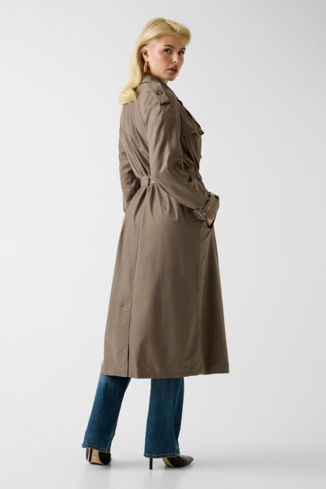 Guess Klasik Kahverengi Trençkot Kahverengi