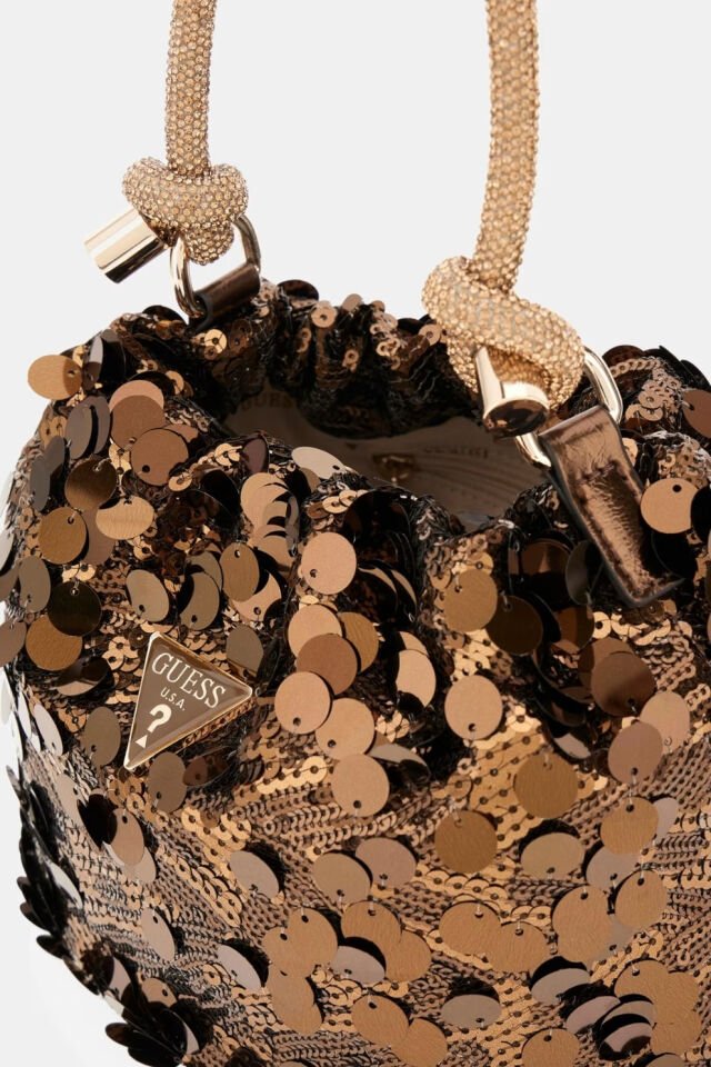 Guess Holiday Shine Mini El Çantası Bronz