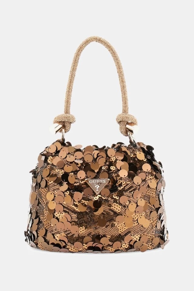 Guess Holiday Shine Mini El Çantası Bronz