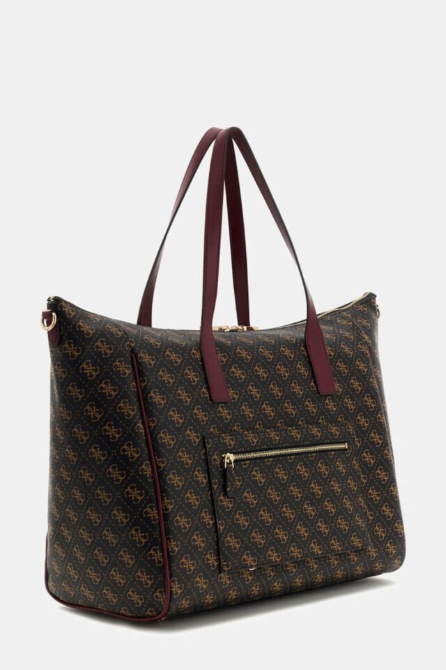 Guess Latona Carryon Büyük Boy El Çantası Kahverengi