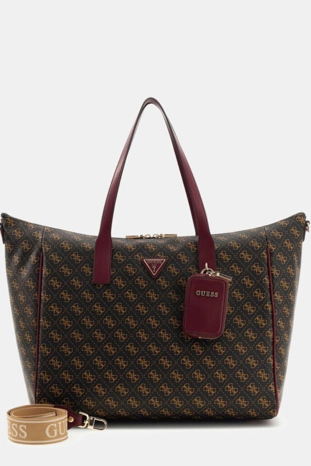 Guess Latona Carryon Büyük Boy El Çantası Kahverengi