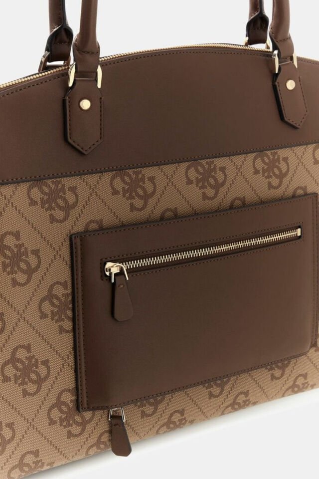 Guess Berta Maxi 4G Logolu Alışveriş Çantası Kahverengi