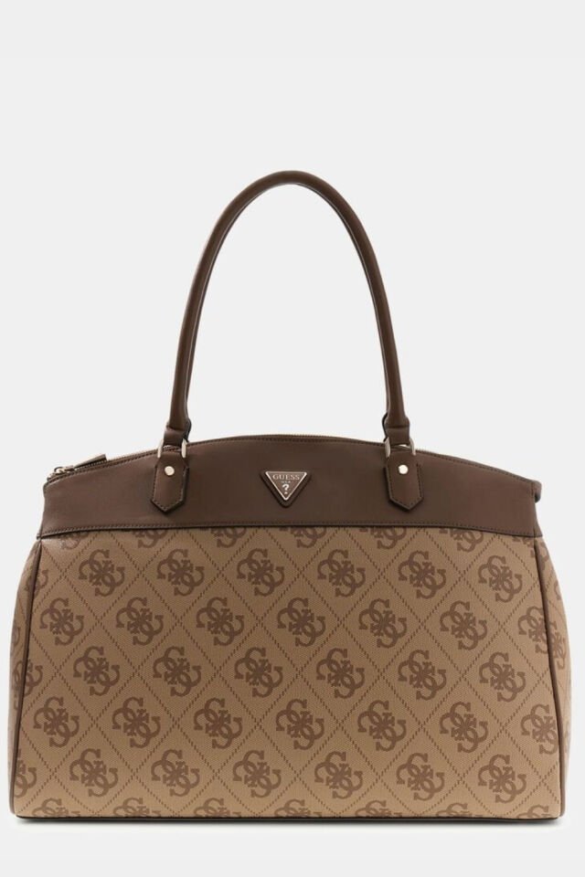 Guess Berta Maxi 4G Logolu Alışveriş Çantası Kahverengi