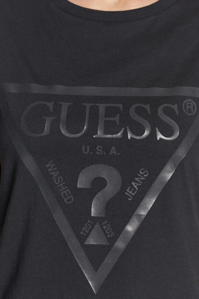 Guess Tişört Siyah Normal Kesim