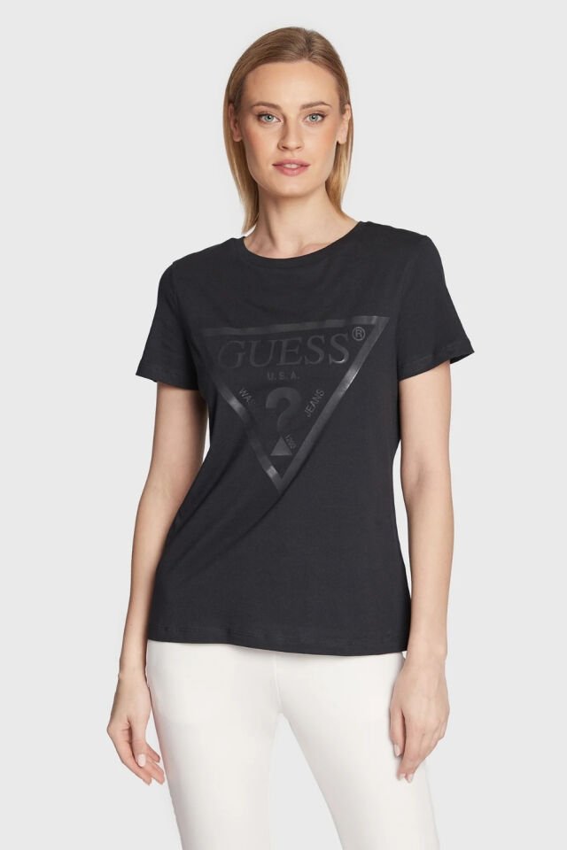 Guess Tişört Siyah Normal Kesim