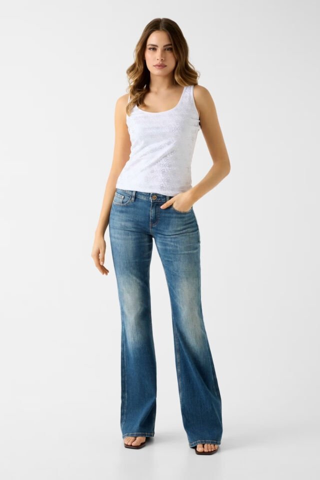 Guess  Logo Baskılı Atlet Beyaz