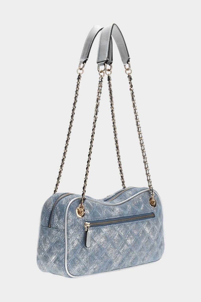 Guess Giully Kapitone Omuz Çantası Mavi