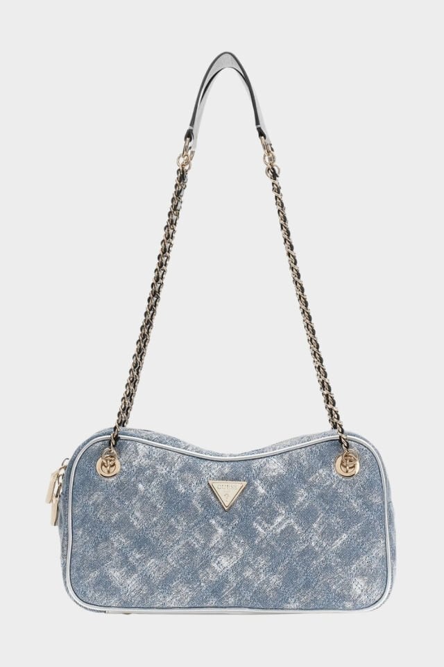 Guess Giully Kapitone Omuz Çantası Mavi