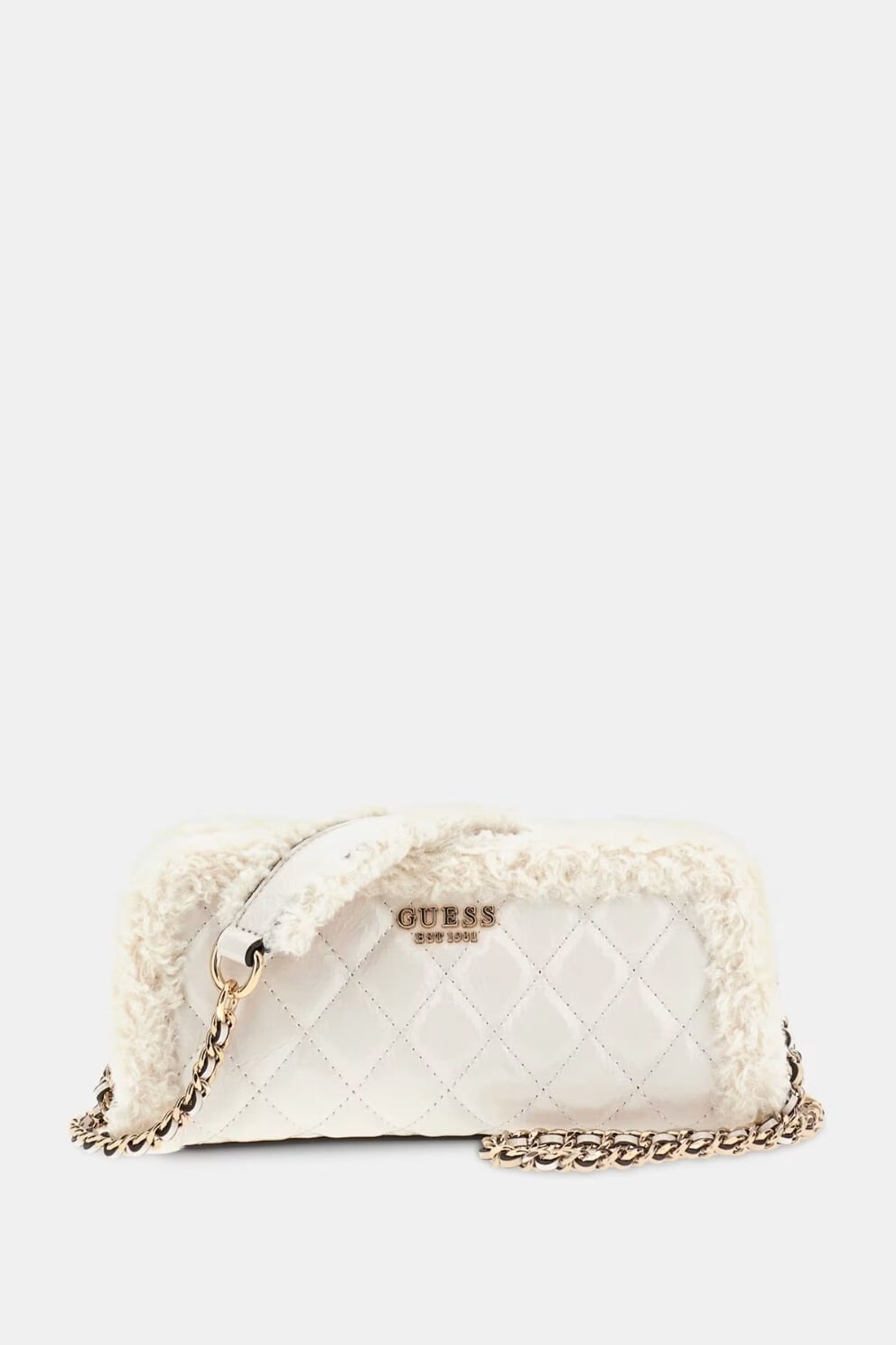 Guess  Cristi Suni Kürk Omuz Çantası Krem