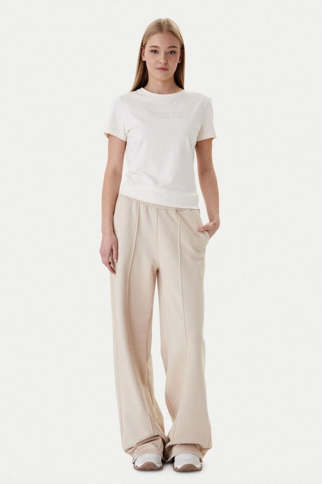 Guess Briana Kısa Kollu Tişört Ekru