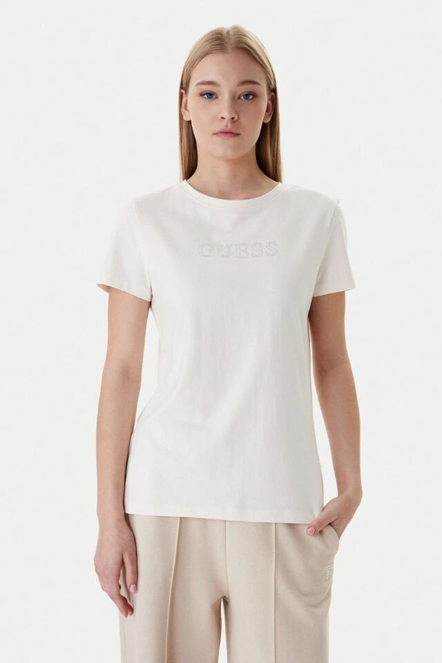 Guess Briana Kısa Kollu Tişört Ekru