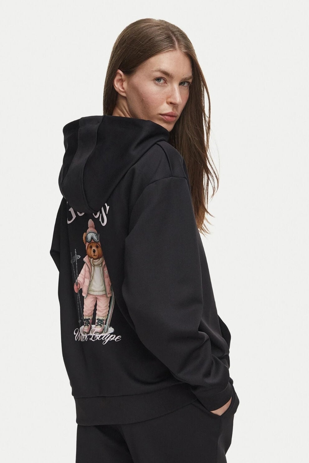 Guess Oversize Sweatshirt Siyah