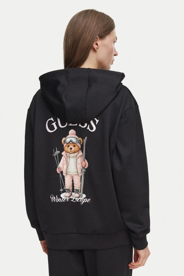Guess Oversize Sweatshirt Siyah