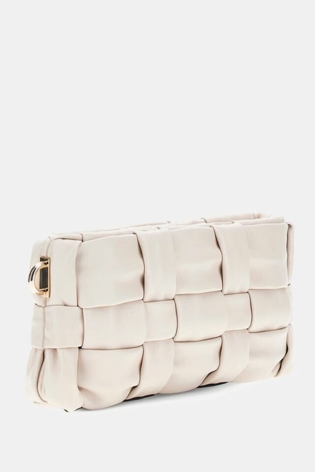 Guess Marion Dokuma Mini Omuz Çantası Krem