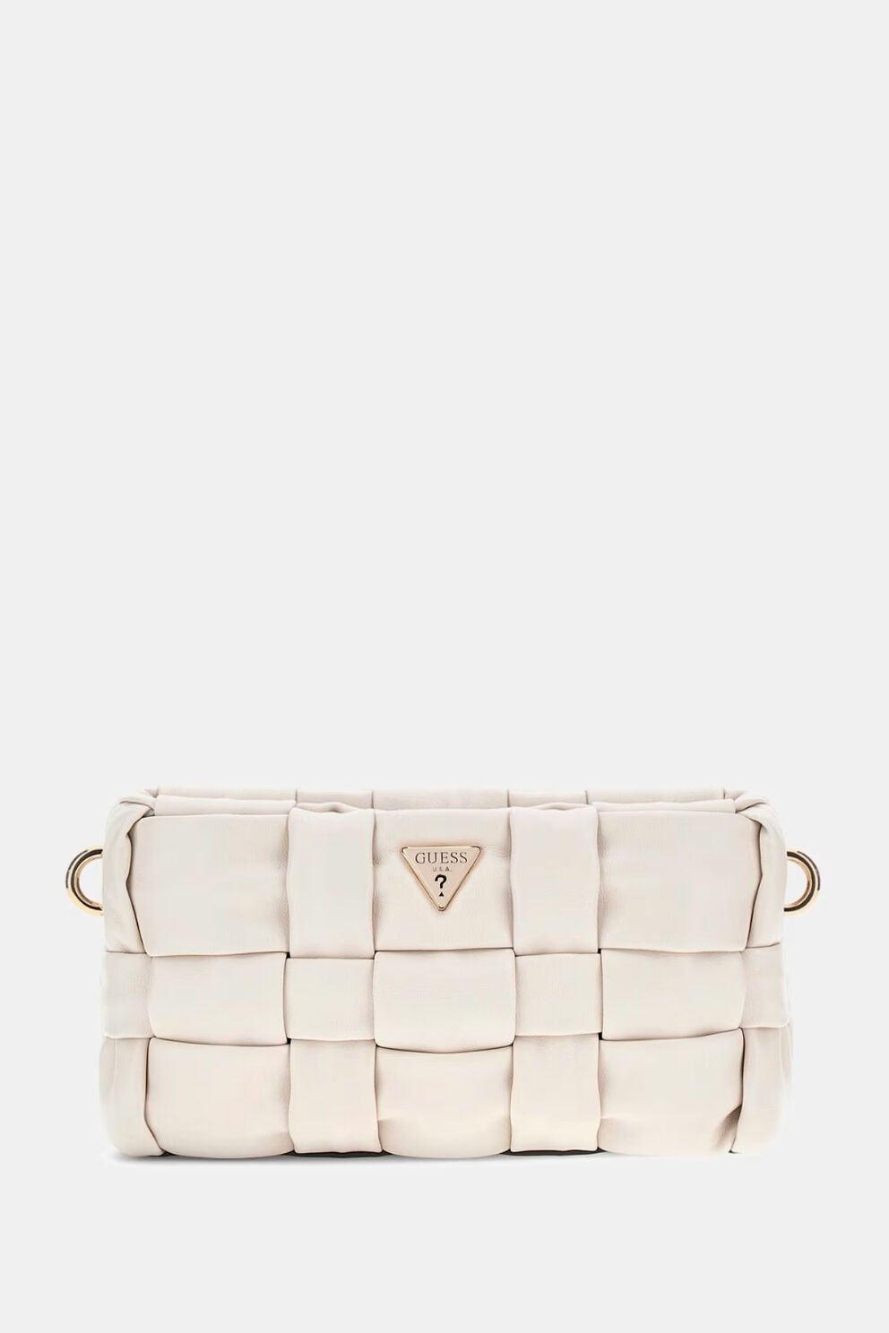 Guess Marion Dokuma Mini Omuz Çantası Krem