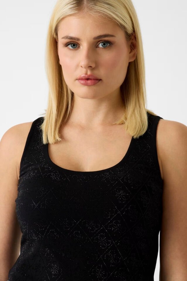 Guess  Logo Baskılı Atlet Siyah