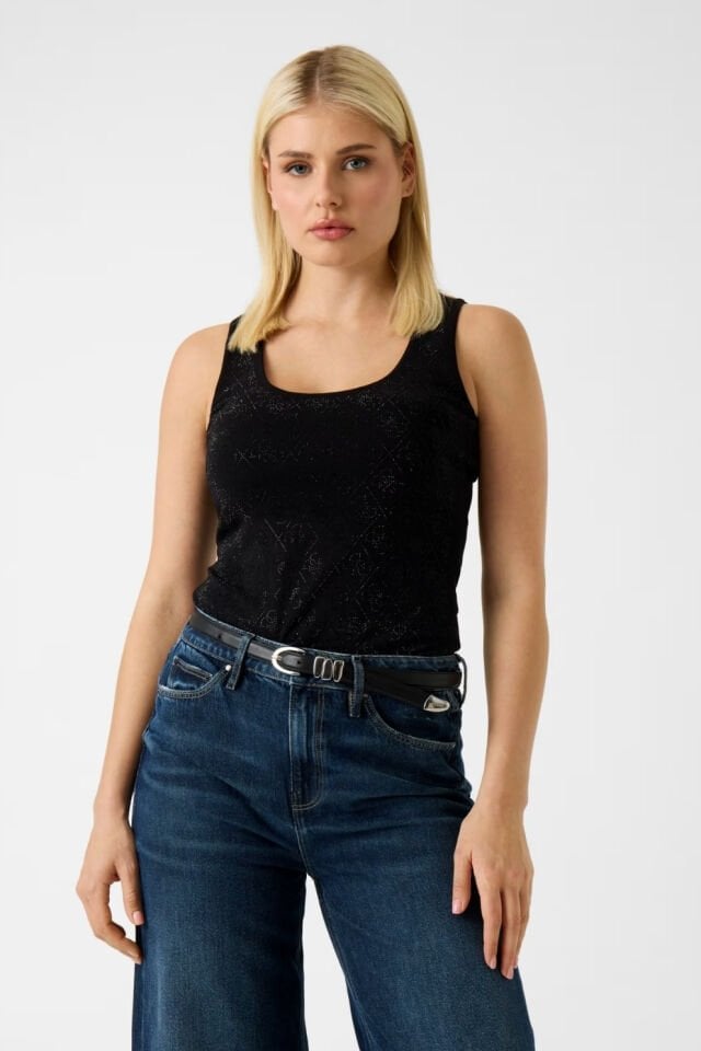 Guess  Logo Baskılı Atlet Siyah