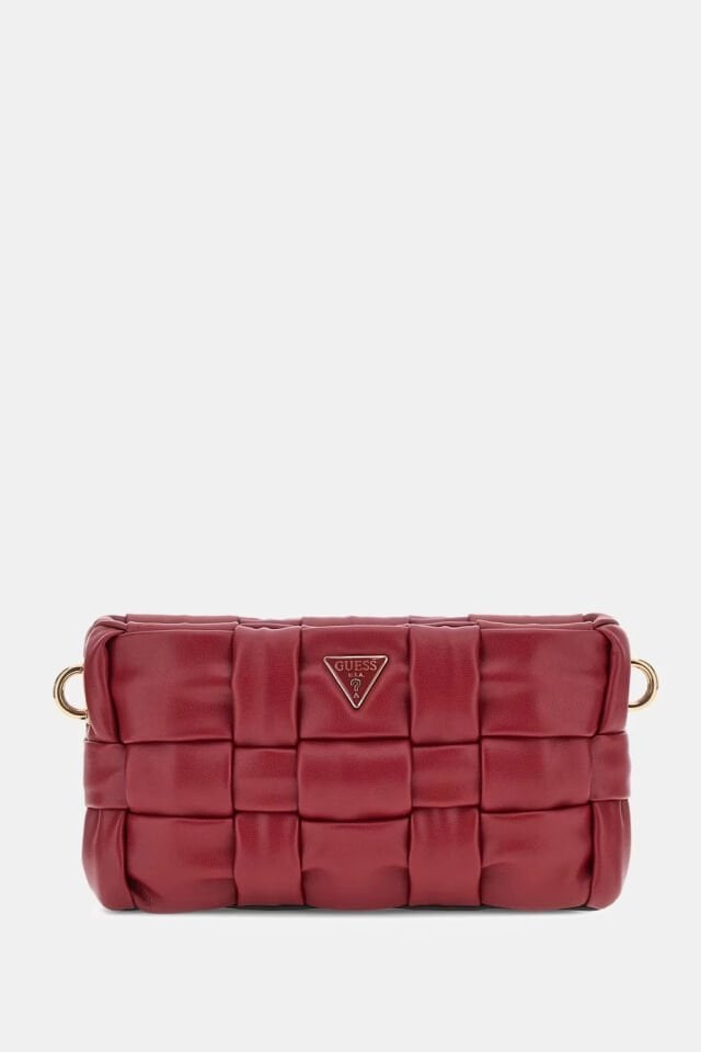 Guess Marion Dokuma Mini Omuz Çantası Kırmızı