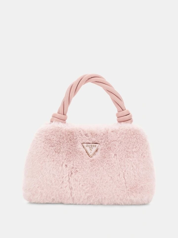 Guess Shaida Suni Kürk Mini El Çantası Pembe