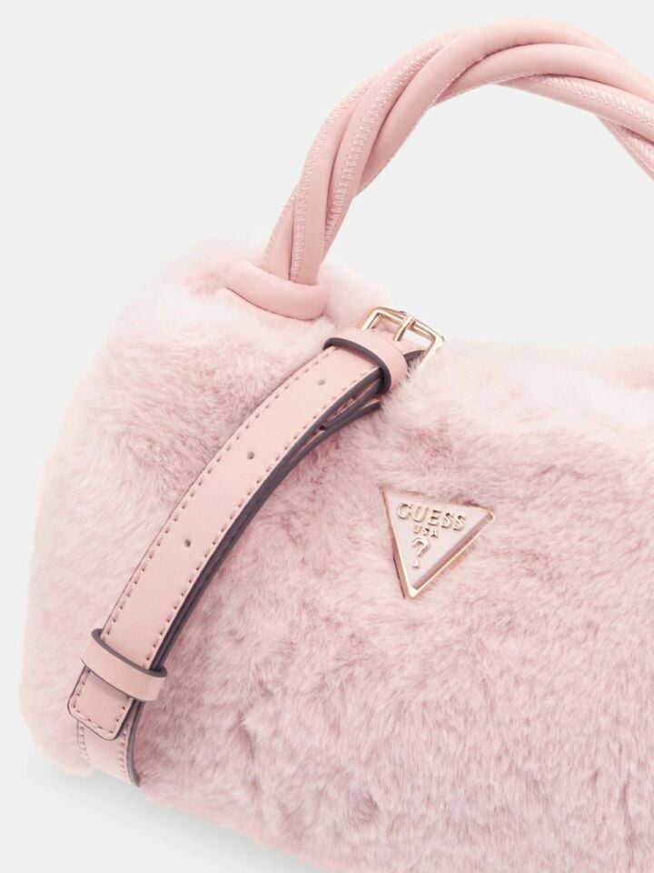 Guess Shaida Suni Kürk Mini El Çantası Pembe