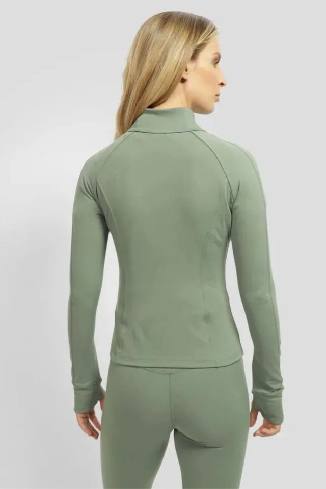 Guess Marika Uzun Kol Fermuarlı Aktif Kadın Hırka Yeşil