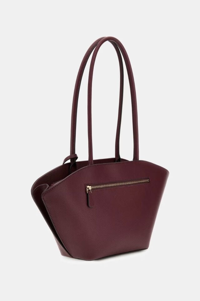 Guess Bolena Saffiano Omuz Çantası Bordo