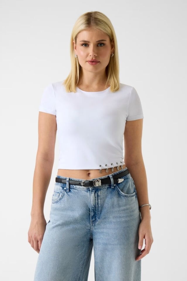 Guess Kısa Kesimli Örgü Üst Beyaz