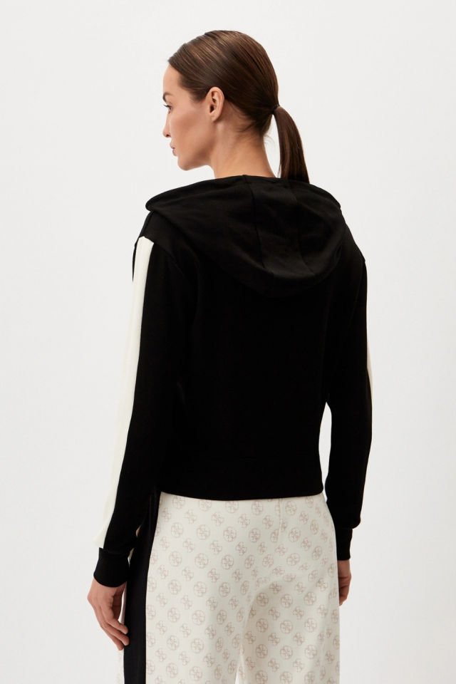 Guess Rib Örgü Sweatshirt Siyah