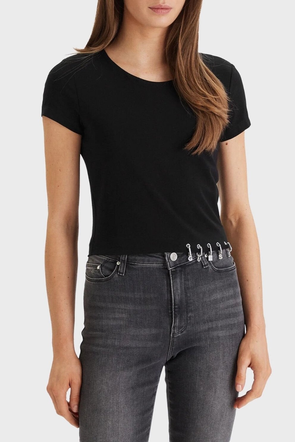 Guess Kısa Kesimli Örgü Üst Siyah