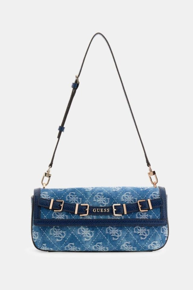 Guess Dovie Kot Omuz Çantası Mavi