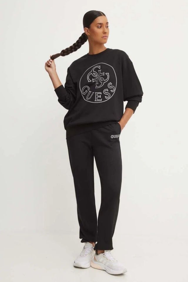 Guess Önü Logolu Sweatshirt Siyah