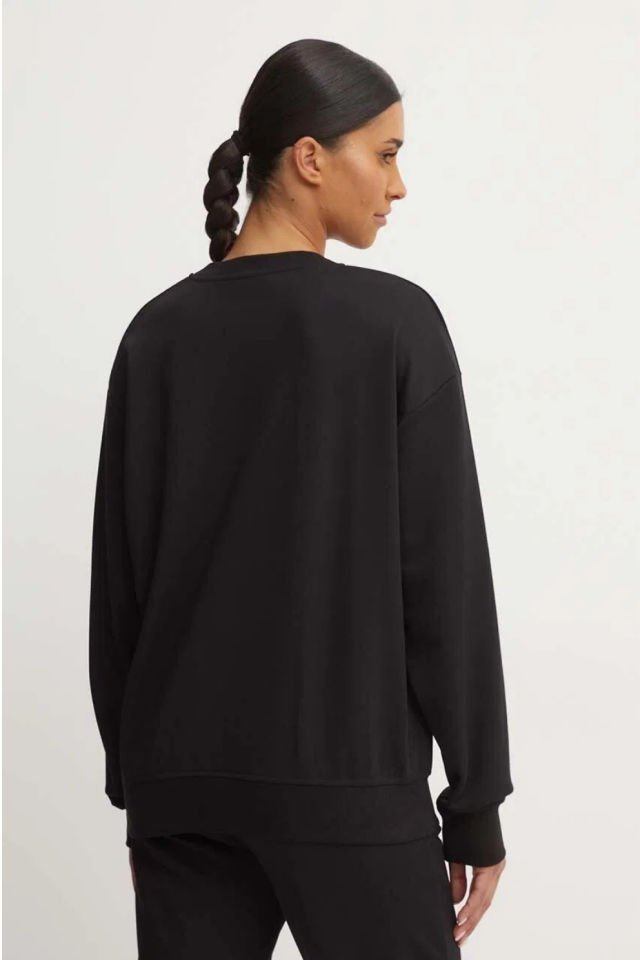 Guess Önü Logolu Sweatshirt Siyah