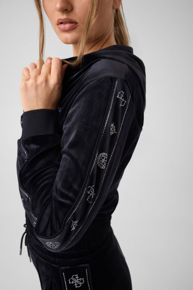 Guess Rhinestone Taşlı Sweatshirt Siyah