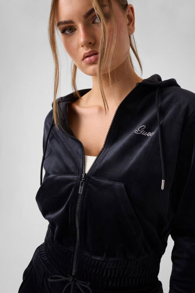 Guess Rhinestone Taşlı Sweatshirt Siyah