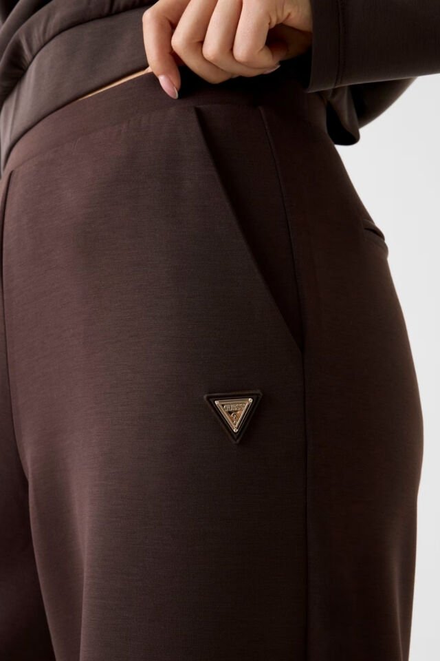 Guess Geniş Paçalı Pantolon Koyu Kahverengi