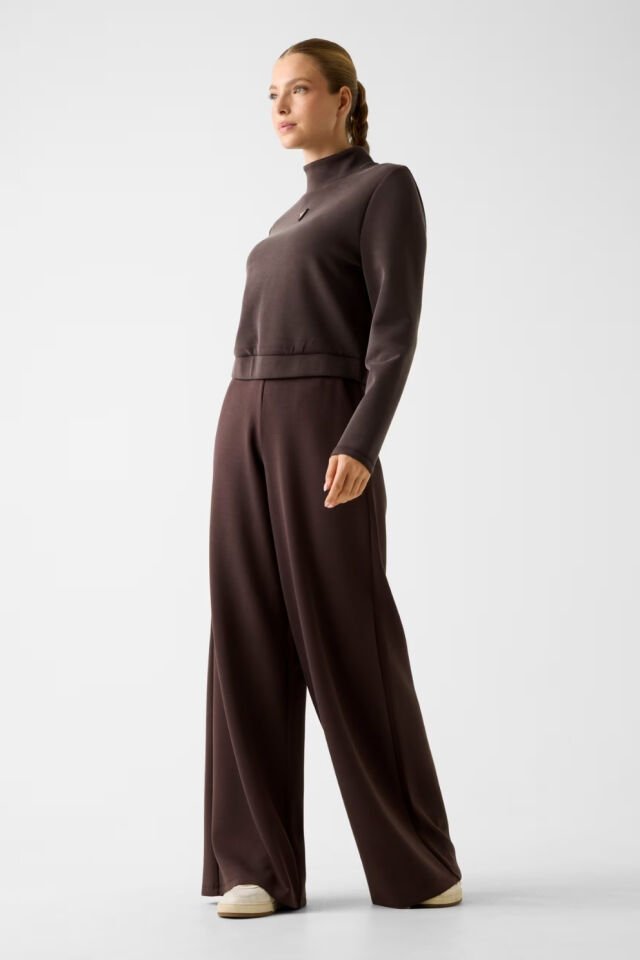 Guess Geniş Paçalı Pantolon Koyu Kahverengi