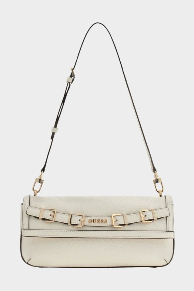 Guess  Dovie Kapaklı Omuz Çantası Beyaz