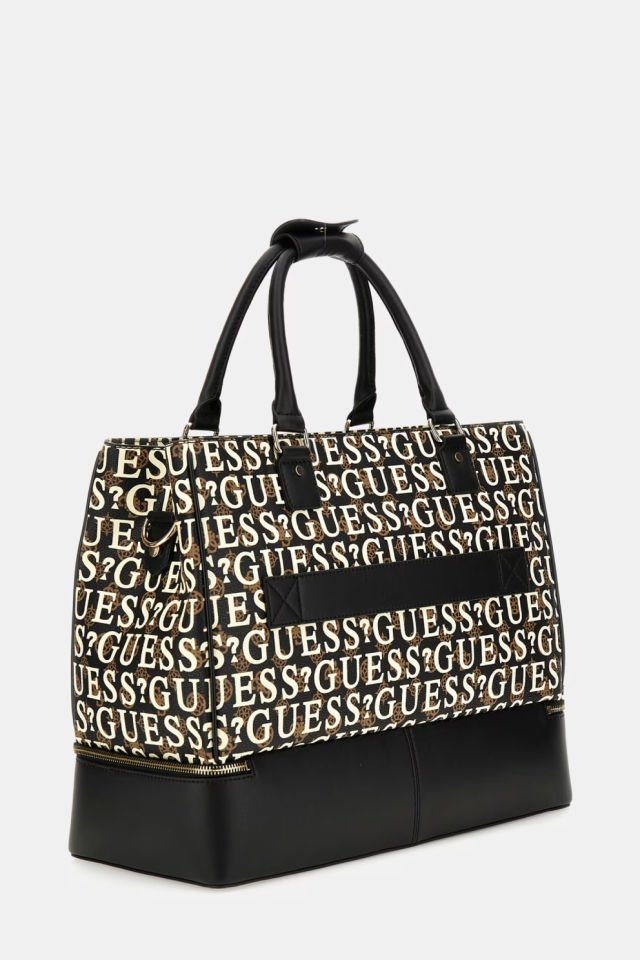 Guess Weekender Stark Tamamı Logolu Çanta Kahverengi