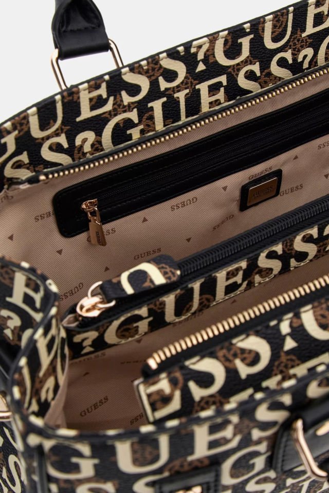 Guess Weekender Stark Tamamı Logolu Çanta Kahverengi