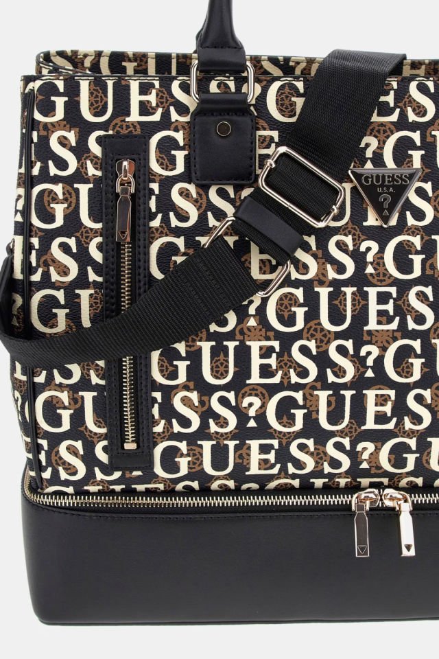 Guess Weekender Stark Tamamı Logolu Çanta Kahverengi