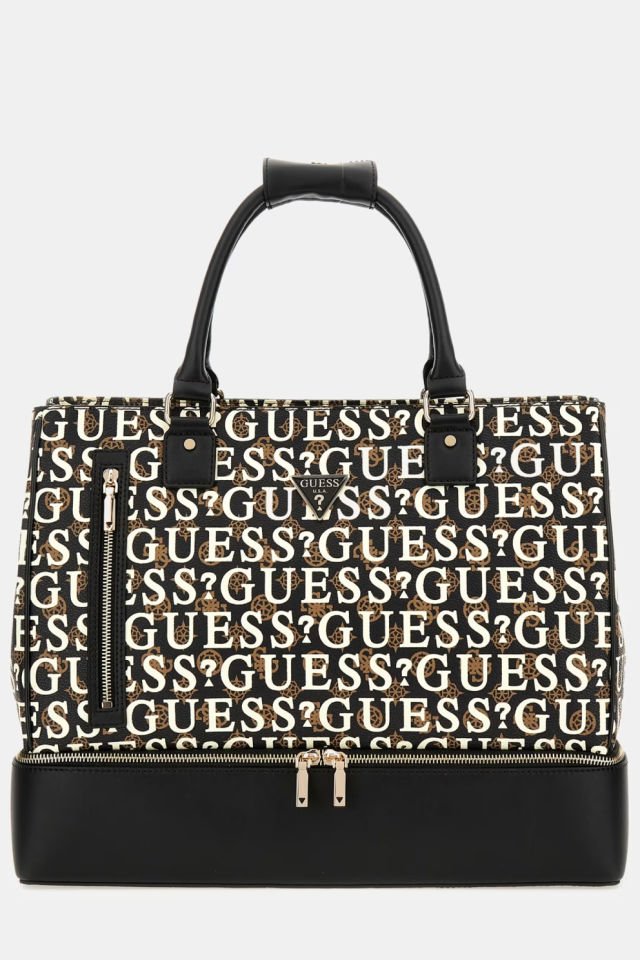 Guess Weekender Stark Tamamı Logolu Çanta Kahverengi