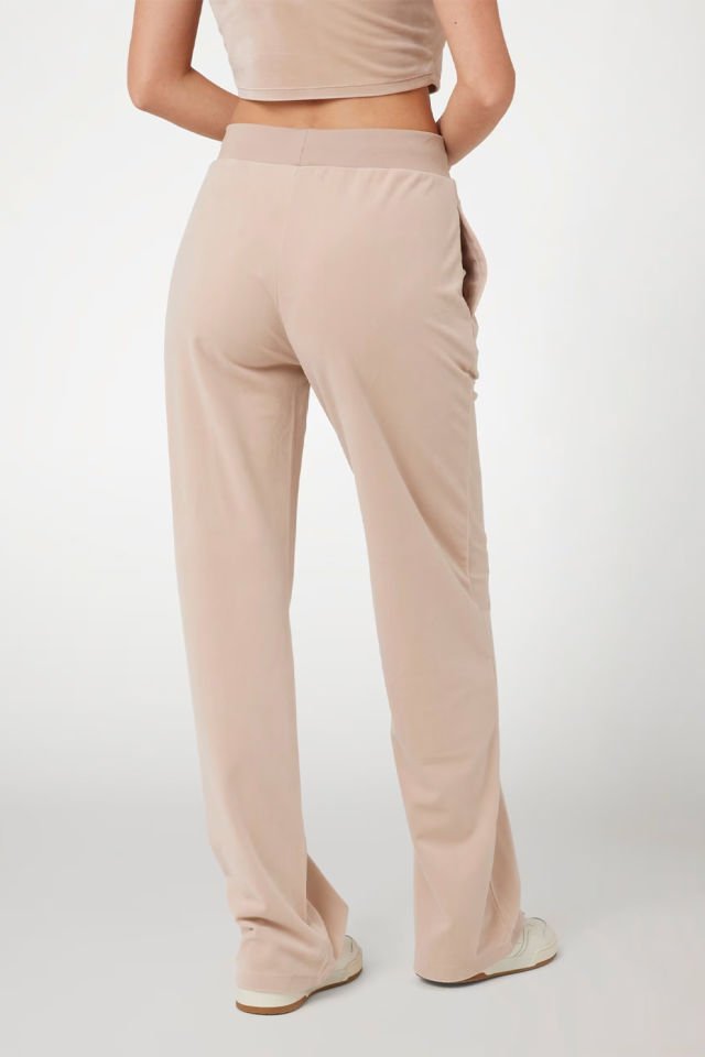 Guess Kadife Düz Kesim Pantolon Toz Pembe
