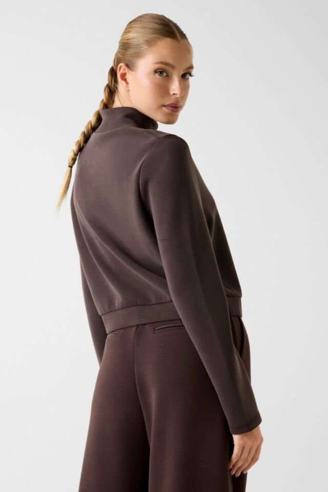 Guess Yüksek Yakalı Sweatshirt Kahverengi