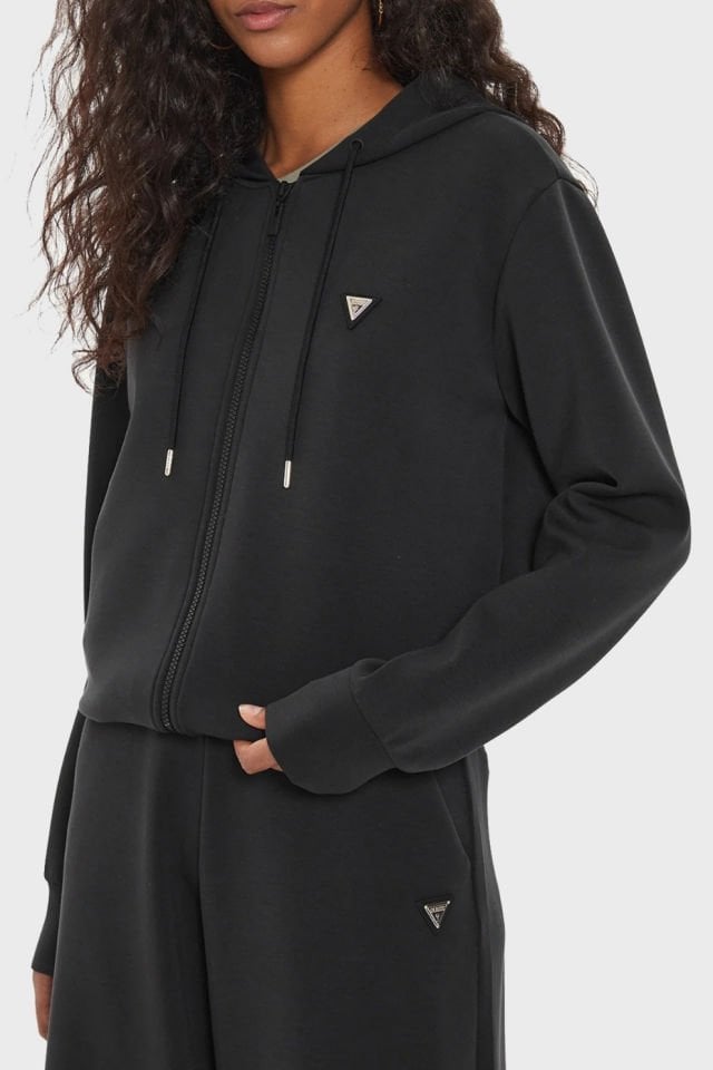 Guess Olympe Scuba Regular Fit Kapüşonlu Siyah