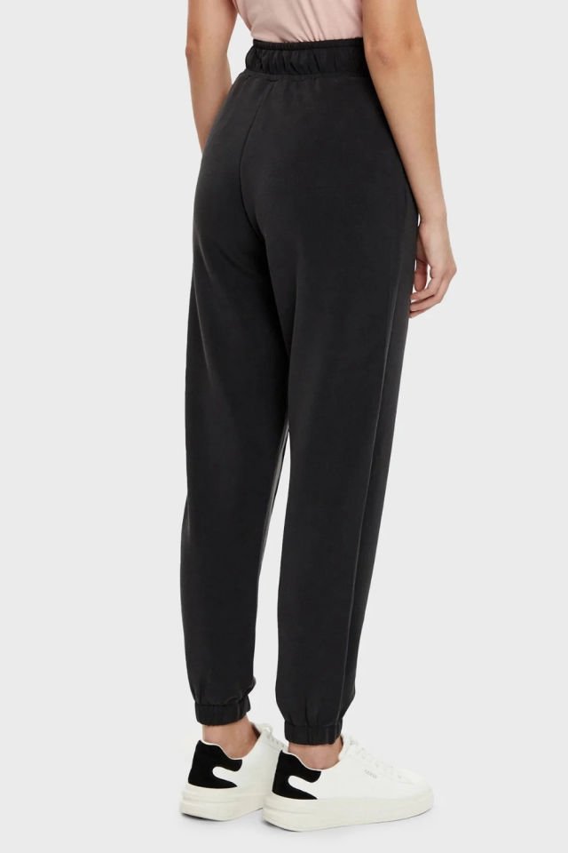 Guess Olympe Regular Fit Lastikli Bel Ribanalı Paça Jogger Bayan Pantolon Siyah