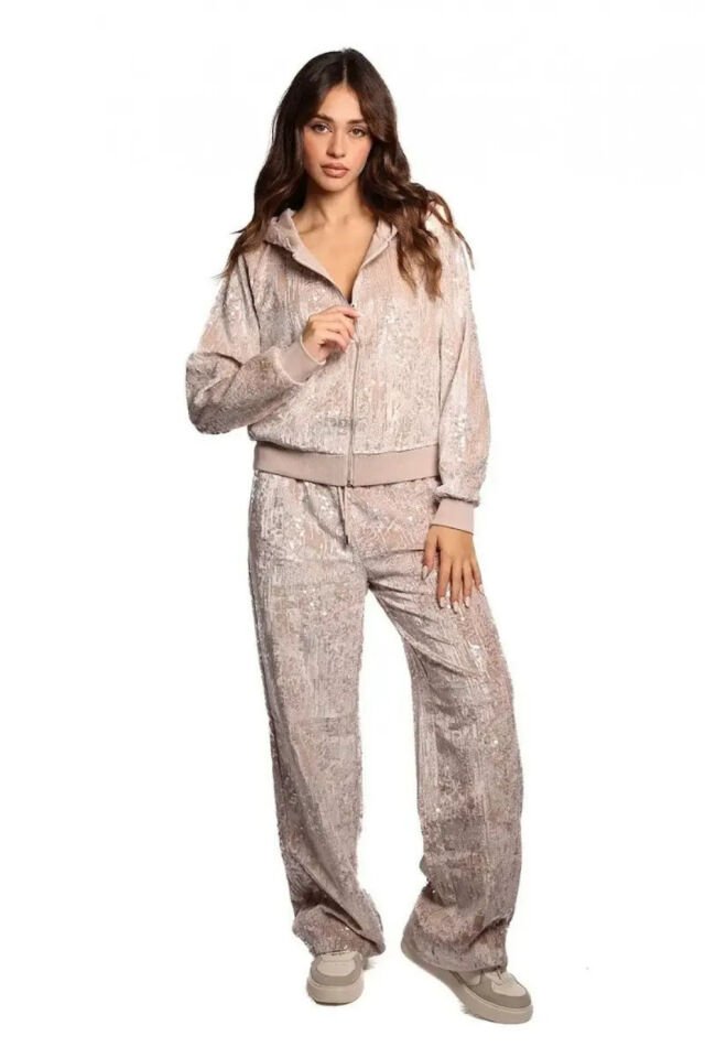 Guess Payet İşlemeli Sweatshirt Pudra